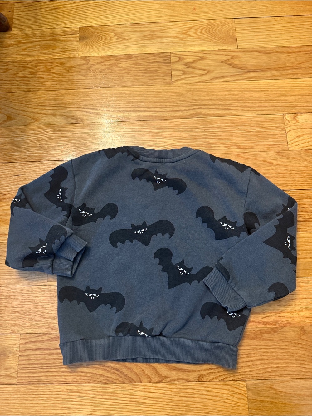 H&M Boys Dark Gray Sweatshirt with Black Bat Print 5T/6 Halloween spooky bats - Picture 4 of 4